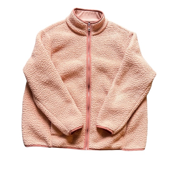 Women’s peach Lands End Sherpa zip up jacket XL - Picture 1 of 4